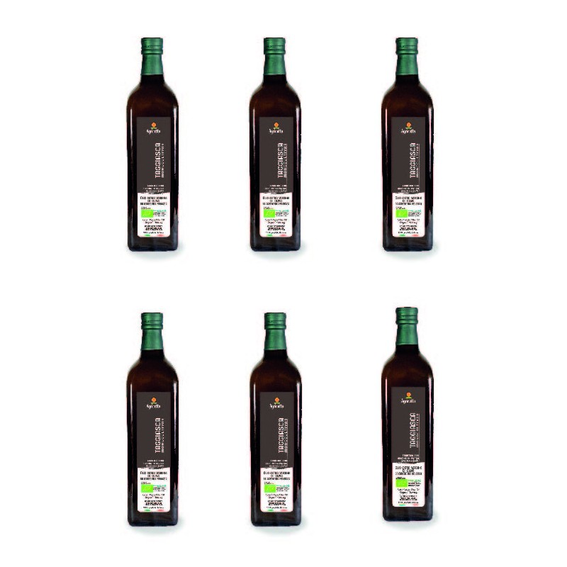 Box 6 bottles 1 Liter Organic EXTRA VIRGIN Olive Oil Taggiasca Harvest 2024/25